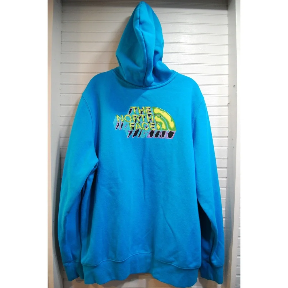 Men's XL The North Face Distorted‎ Half Dome LX Hoodie Blue Sleeve Coordinates